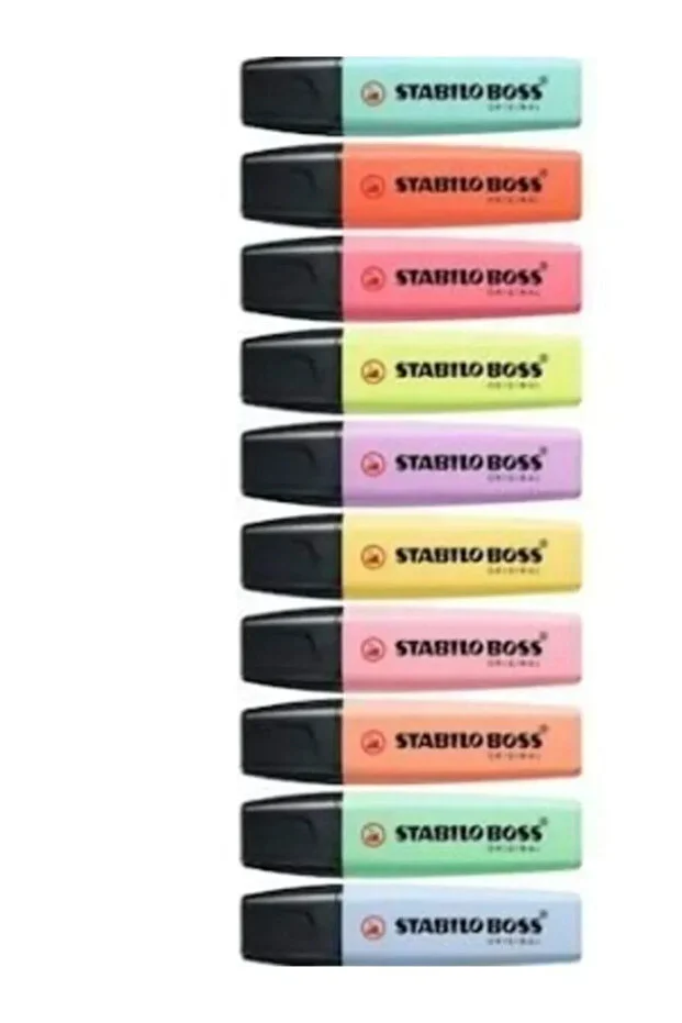 Boss Original Pastel 10 Renk Fosforlu Kalem Seti Boss Original Pastel 10 Renk Fosforlu Kalem Seti